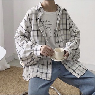 [ Có ảnh thật ] Áo sơ mi unisex form rộng - somi nam nữ sọc số 23