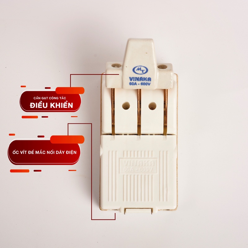 Cầu dao điện 3 pha VINAKA đế sứ cách điện CD8