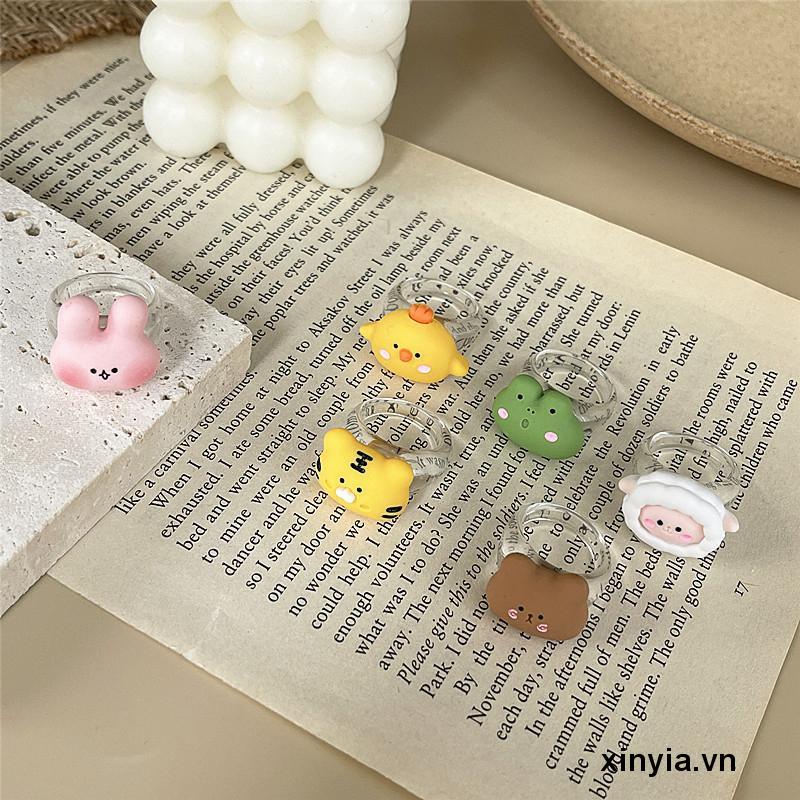 Nhẫn Hình Động Vật Dễ Thương Phong Cách Harajuku Nhật Bản