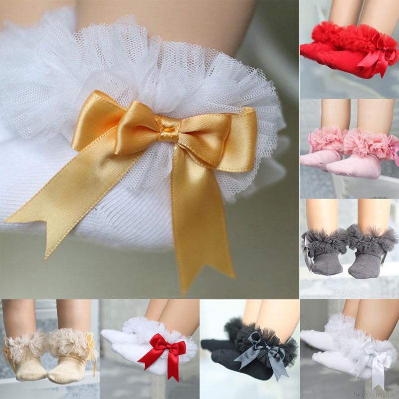 Đôi vớ cotton đính nơ xinh xắn cho bé gái ( 0-5 tuổi )