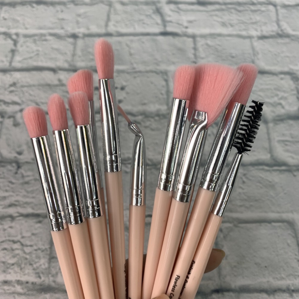Set Cọ Trang Điểm 12 Cây, Đầy Đủ Chức Năng Makeup Mắt, Nhiều Màu Thời Trang, Lông Cọ Mềm, Cán Cọ Vừa Tay