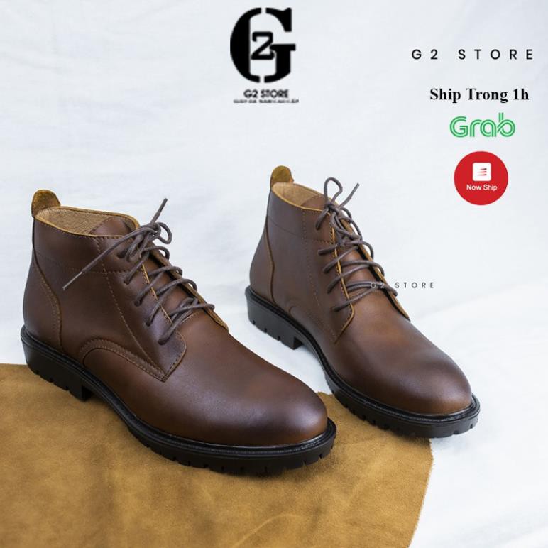 Giày da nam cổ lửng buộc dây , boot nam ,tăng chiều cao ,da bò Phù hợp cho công sở thanh niên và trung niên xa nhanh