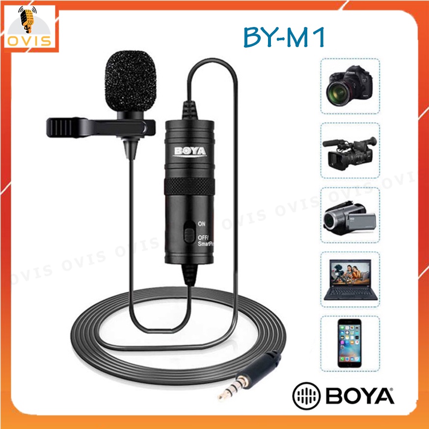 Boya BY-M1 / BY-M1S / BY-M1 PRO- Micro Thu Âm Cài Áo Cho Mọi Loại Smartphone, PC, Laptop, Máy Ảnh, Máy Quay