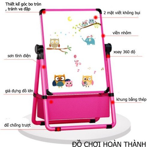 Bảng Vẽ Trẻ Em Hai Mặt Có Từ Tính - Dễ Xóa - Không Bám Bụi Phù Hơp Cho Bé Từ 2-8 Tuổi