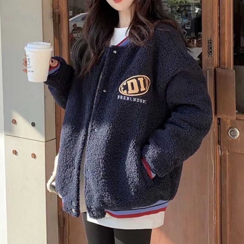 Áo Khoác Bóng Chày Tay Dài Phong Cách Hàn Quốc Cho Nữ