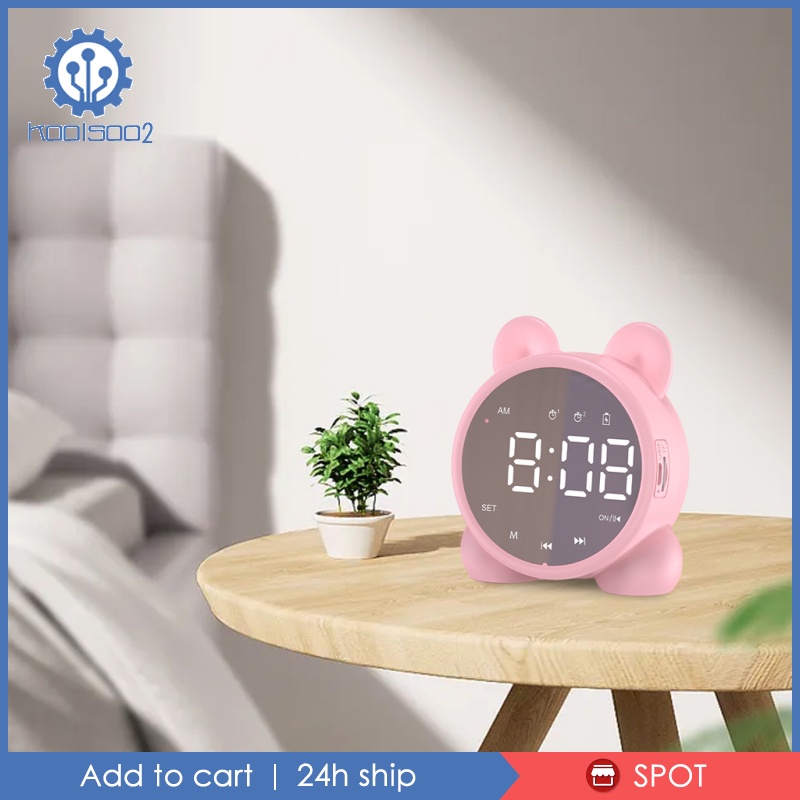 Bluetooth Speaker Alarm Clock USB Charging Handsfree Call for Bedroom  White