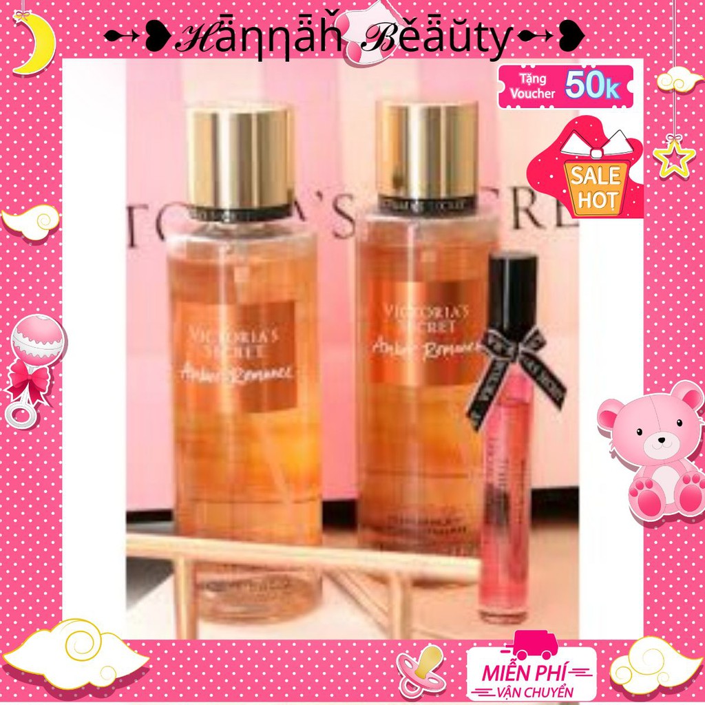 [ℋǟƞƞǟȟ ℬěǟŭtƴ] VICTORIA'S SECRET® Xịt Thơm Body Toàn Thân - Amber romance | Thế Giới Skin Care