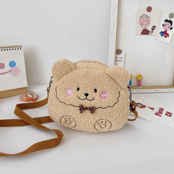 Túi đeo chéo Ulzzang hình thú gấu nâu, gấu trắng, cừu đáng yêu, cute