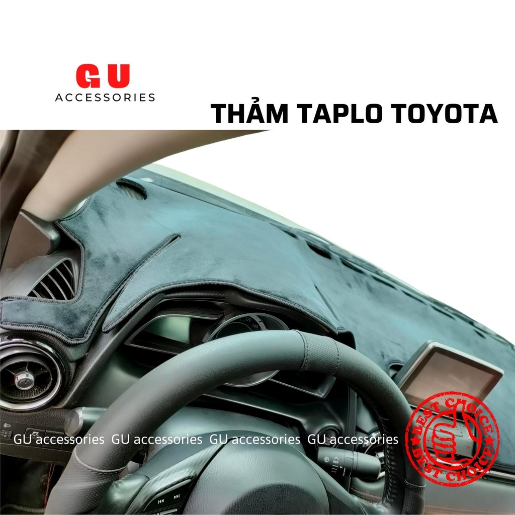 Thảm taplo xe ô tô TOYOTA Altis Vios Wigo Camry Cross Fortuner Innova Rush Raize Prado Veloz chất liệu lông cao cấp GU