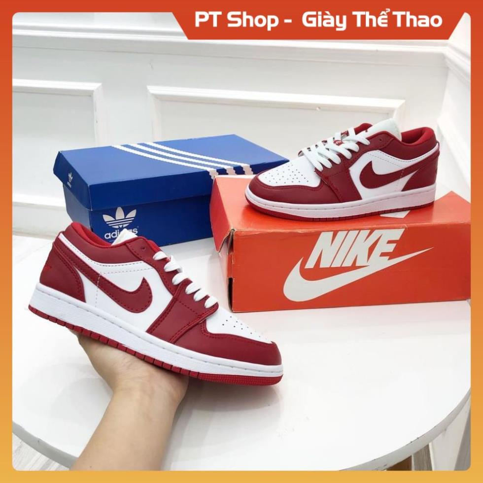[Hàng Tôt + FreeShip] Giày Sneaker JD1 Cổ Thấp Màu Đỏ Trắng Xịn Sò, Giầy JD nam nữ Hot hít