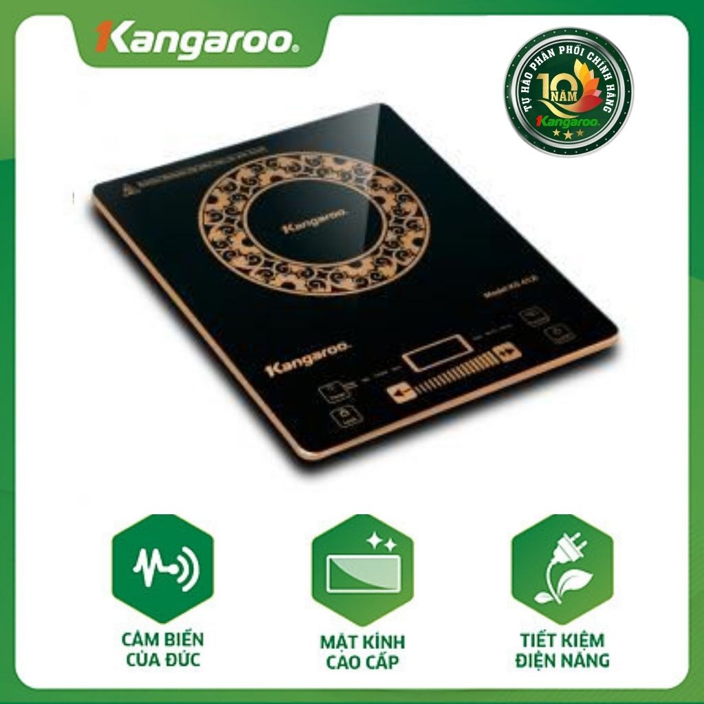 Bếp điện từ đơn Kangaroo KG412i - mặt kính cao cấp chịu nhiệt, tiết kiệm điện năng, đèn Led hiển thị nhiệt độ