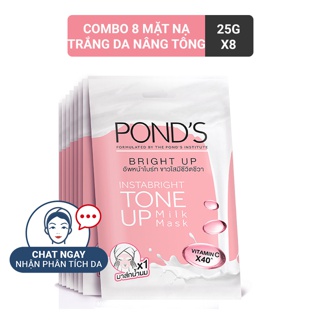 Combo 8 mặt nạ sữa dưỡng trắng nâng tông Pond's White Beauty 25g/miếng