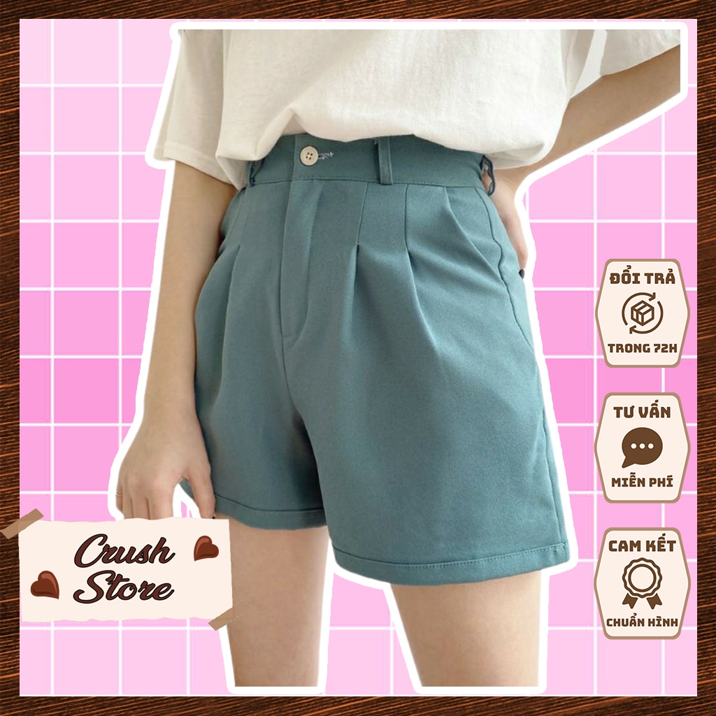 Quần Short Nữ Cạp Cao Chất Đẹp Có 5 Màu Hot Trend CD064 - Crush Store