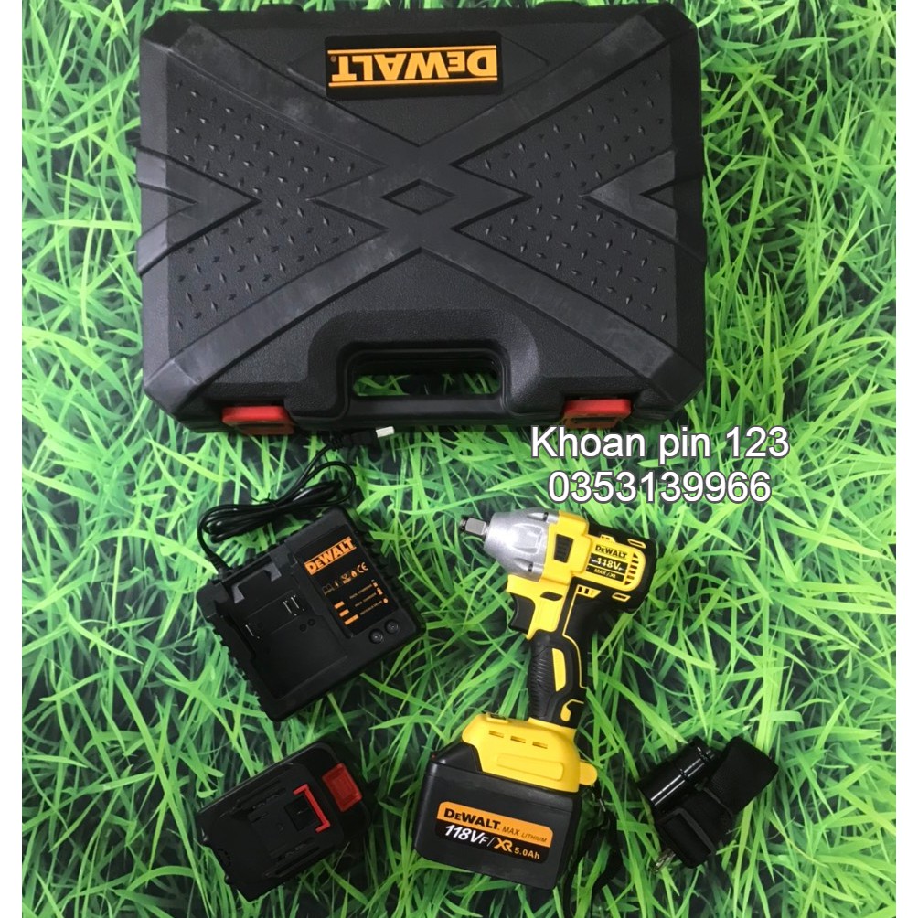 Máy siết bulong không chổi than DEWALT pin khủng 15 cells hàng loại 1