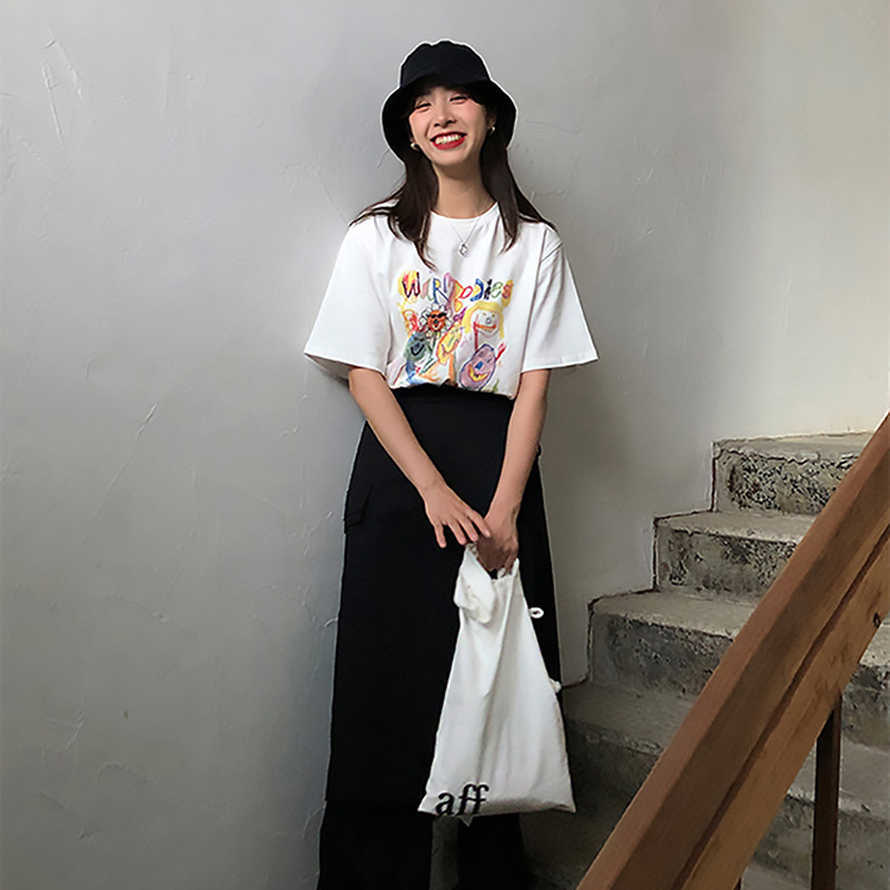 White short-sleeved female Korean loose half-sleeved T-shirt female 2020 new summer all-match bottoming shirt top tees