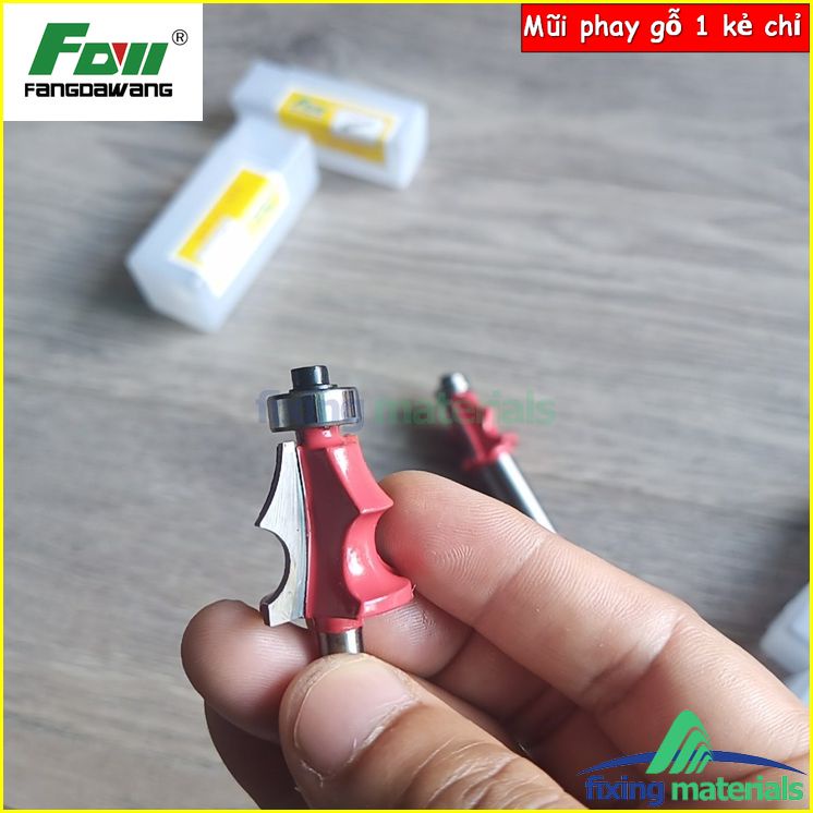 Mũi phay gỗ 1 kẻ chỉ, soi chỉ tơ- cốt 6ly, 12 ly