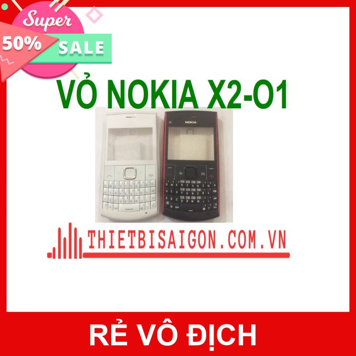 VỎ NOKIA X2-01 KHÔNG PHÍM MÀU ĐỎ