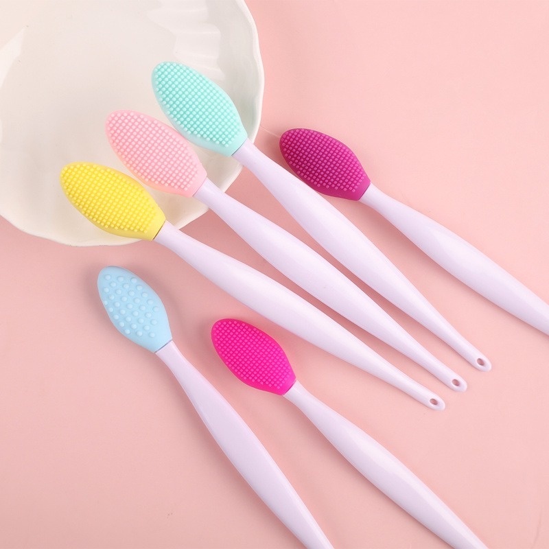 [Hàng mới về] Cọ silicon mềm hai mặt làm sạch mụn đầu đen tẩy tế bào chết cho mũi