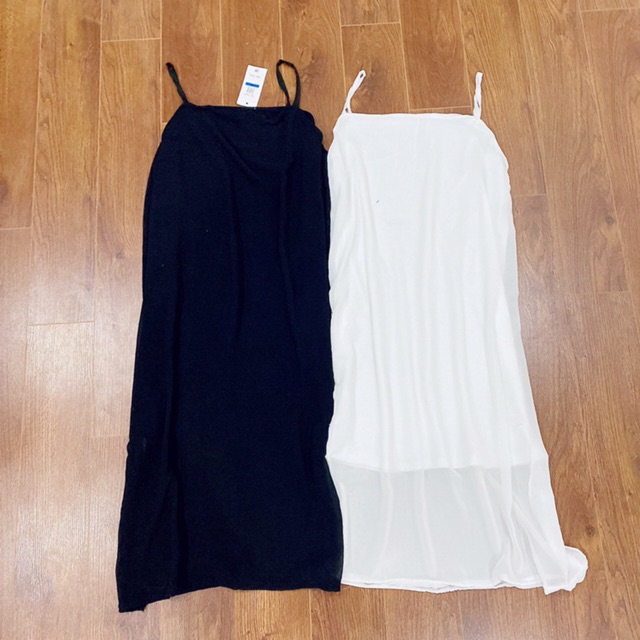 Váy hai dây voan thun trong xẻ tà nữ | BigBuy360 - bigbuy360.vn