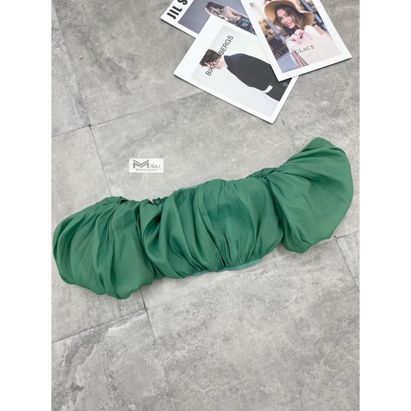 Áo tơ trễ vai crotop tay bồng