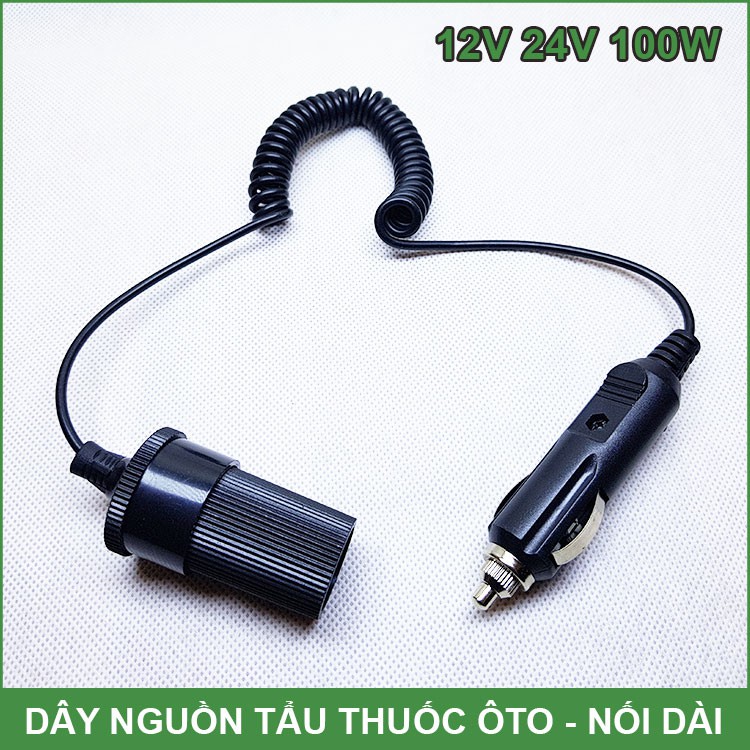Dây Ổ Cắm Nguồn Điện Trên Ô Tô – Nối Dài 12V 24V 100W