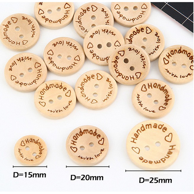 Set 20 nút gỗ hình chữ cái nhiều màu sắc