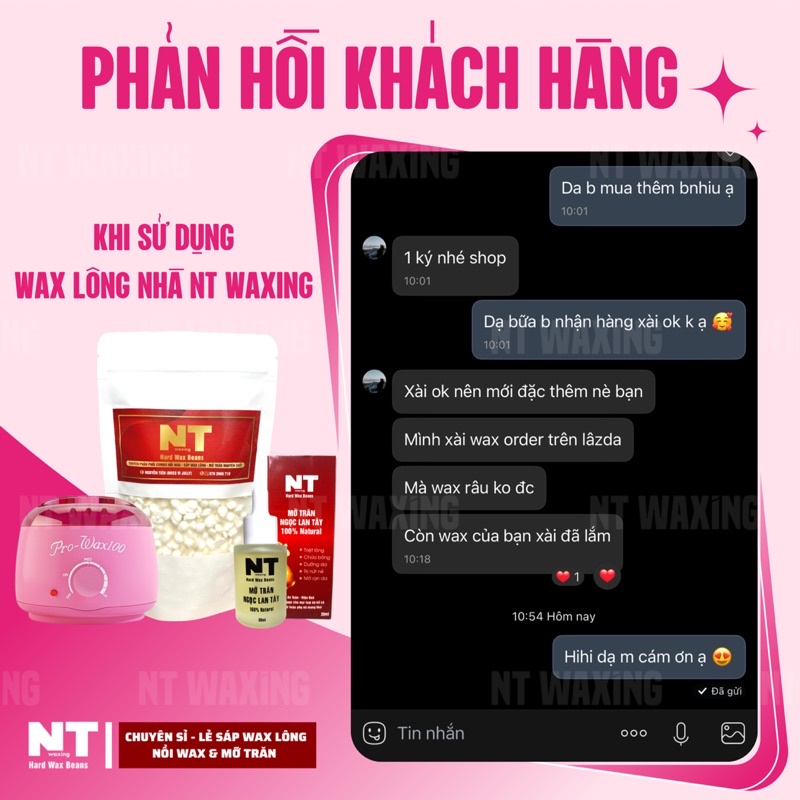 Combo triệt lông sáp wax nóng, wax lông nhập khẩu và mỡ trăn nguyên chất ngọc lan tây triệt lông nách, tay, chân, bikini