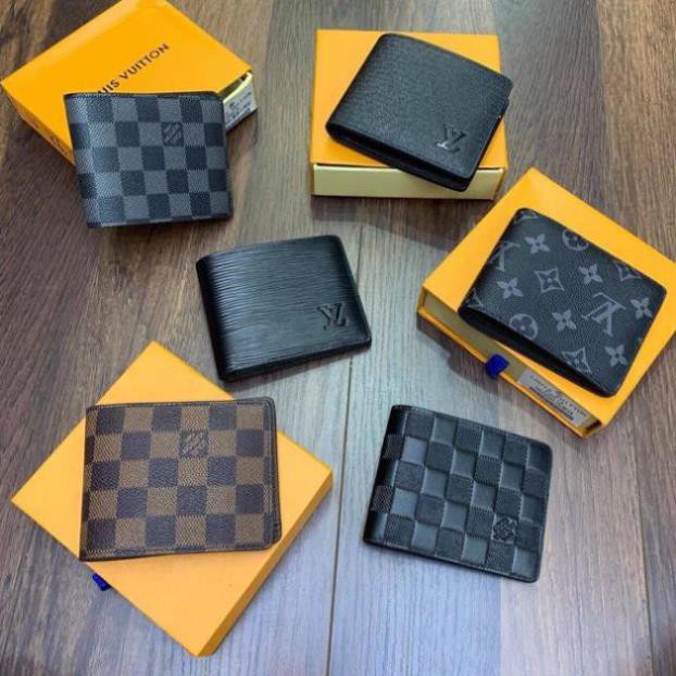 (Full Box) Ví Da LV Nam,Nữ Caro,Bóp Da Nam Kẻ caro,hoa văn,2 mầu sang trọng,bền đẹp