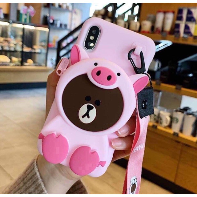 [XẢ KHO ] Ốp lưng Gấu Ví Cute iPHONE 6 /7 /8 PLUS / SAMSUNG A10 / M10 /A20 /A30 / A50 /A70 /J7 PRIME / PRO / OPPO F11