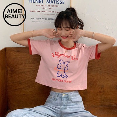 Áo thun nữ tay ngắn in hình gấu dễ thương cho phái nữ | BigBuy360 - bigbuy360.vn