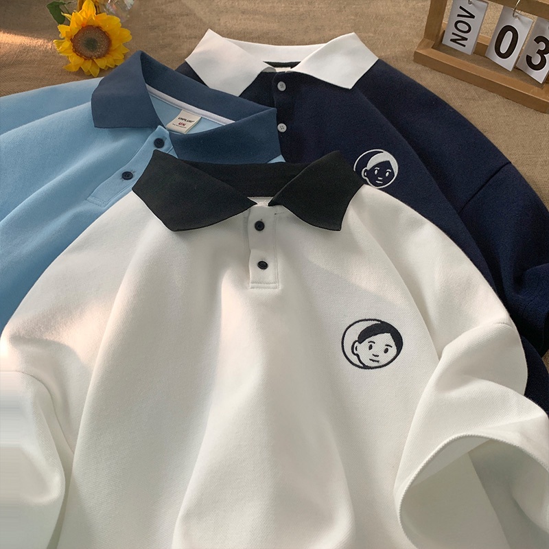 Áo polo unisex tay lỡ form rộng , áo thun cổ bẻ nam nữ chất cotton cá sấu mềm và mát, logo thêu – MayLinh shop