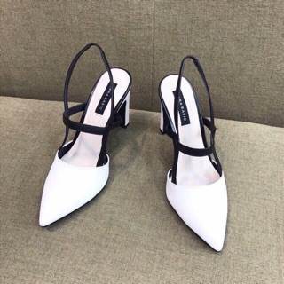 Guốc cao gót về 2 màu đen- trắng