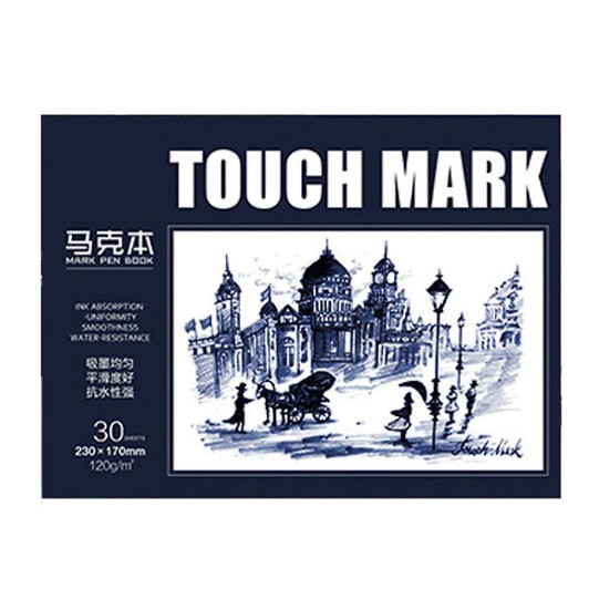 Sổ Vẽ Touch Mark chuyên dụng dành cho mỹ thuật dùng để vẽ màu nước, chì, màu kích thước B5