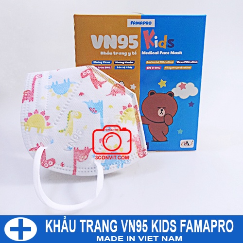 Hộp 10 chiếc khẩu trang trẻ em VN95 for KIDS Famapro