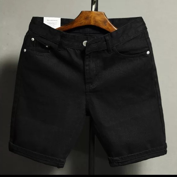 Quần short jean nam trắng đen quần ngố jean quần ngắn nam