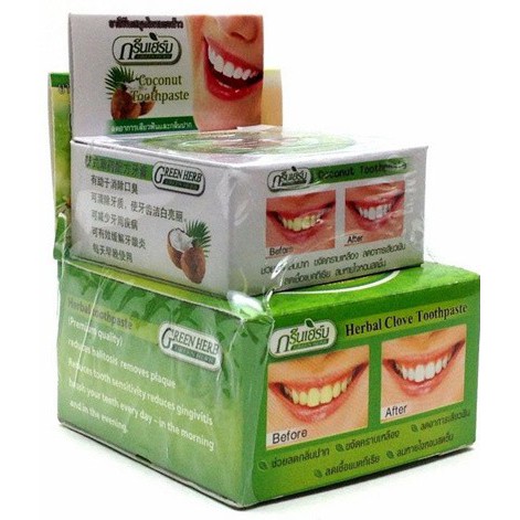 Kem đánh răng tẩy trắng Green Herb Thái Lan [1 tặng 1]