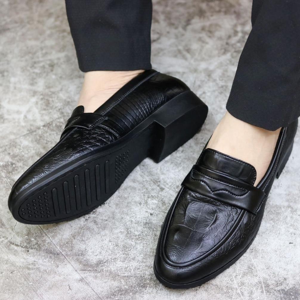Giày Lười Nam Da Lì Vân Cá Sấu  [ Tặng Tất Khử Mùi ] Mã L179 | BigBuy360 - bigbuy360.vn