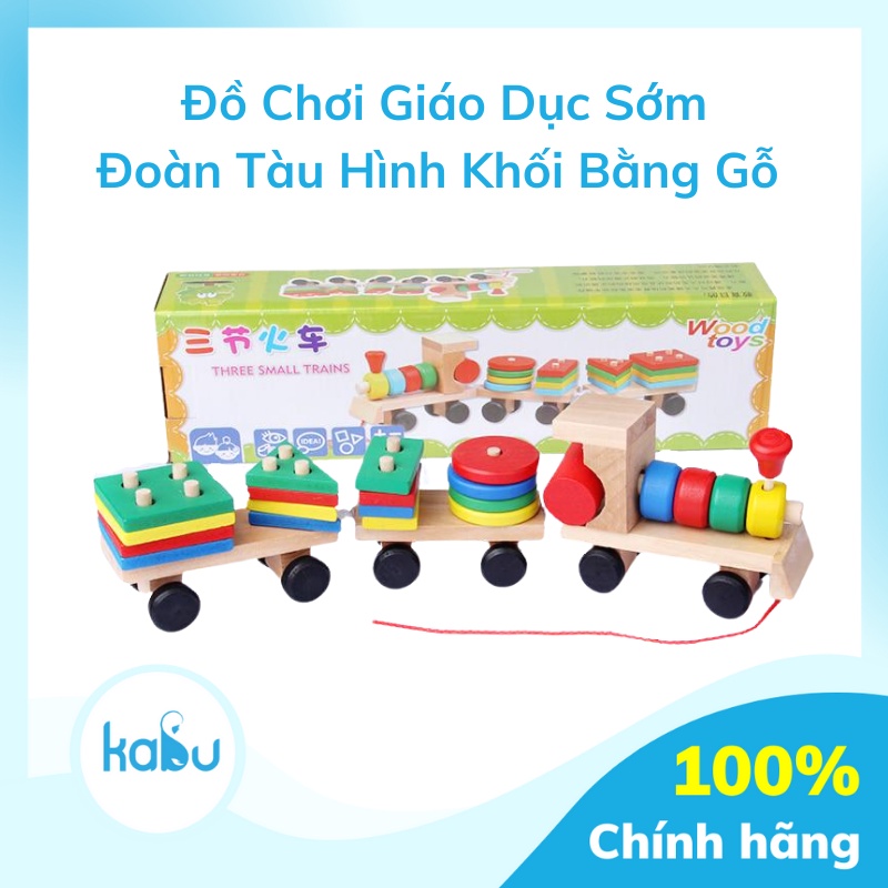 KABU - Đồ Chơi Tàu Hỏa Bằng Gỗ, Mô Hình Xe Lửa Lắp Ráp Hình Khối Thông Minh | Đồ Chơi Giáo Dục Sớm