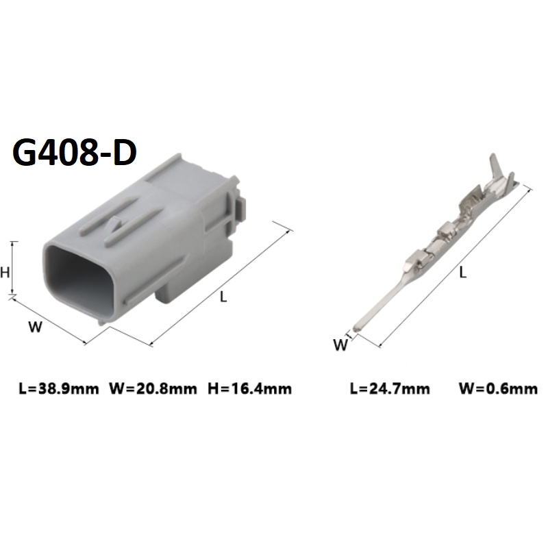 G408-Giắc cắm radar đảo chiều / cản trước / cản sau Đầu cắm kết nối Toyo 8 lỗ 0.6mm