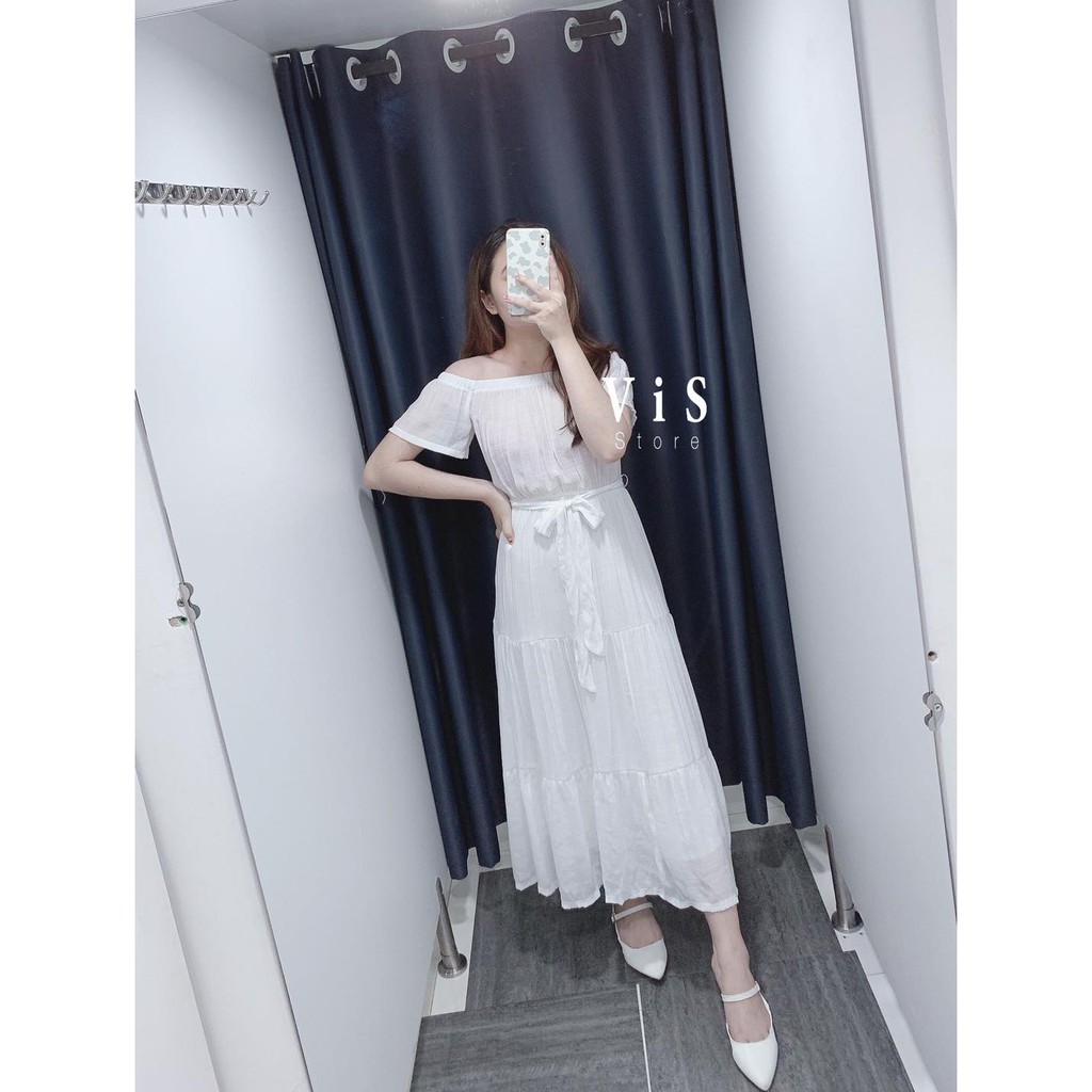 ĐẦM MAXI NỮ BẸT VAI XÒE TẦNG