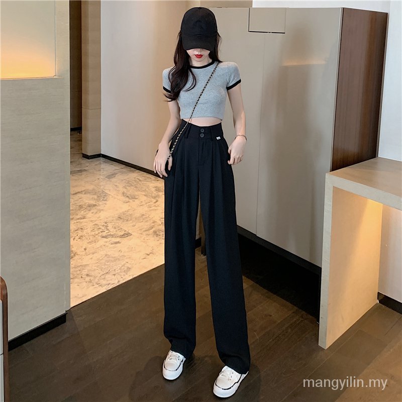 Quần Dài Lưng Cao Ống Rộng Phong Cách Hàn Quốc Cho Nữ | BigBuy360 - bigbuy360.vn