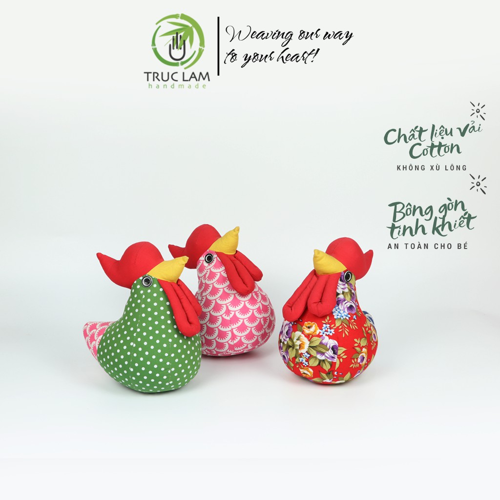 Đồ Chơi Cho Bé Thú Nhồi Bông Hình Con Gà Đuôi Nhọn Vải Hoa Bông Gòn Cao Cấp – Trúc Lâm Handmade