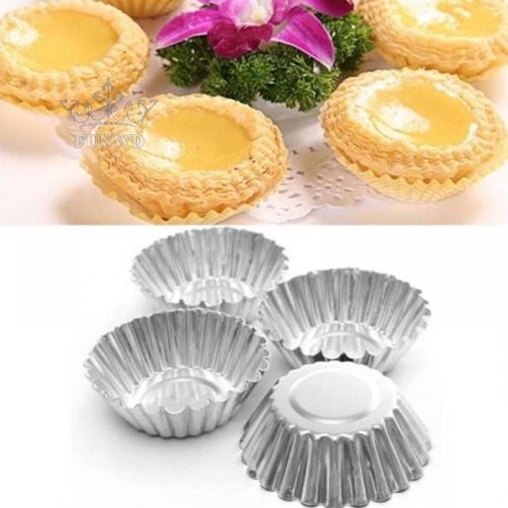 Egg Tart Mold Tin Baking Tool Cookie Kit Molds Muffin Pan Non-Stick 10pcs【Discount】