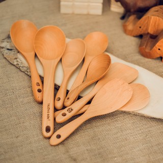 Vá cơm gỗ beech - vá gỗ beech nhiều kiểu dáng - Wooden spoon