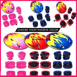 7 Cái/bộ Trung Tính Trẻ Em Thể Thao Ngoài Trời Mũ Bảo Hiểm An Toàn Đầu Gối Khuỷu Tay Pad Bộ Đi Xe Đạp Skate Skateboard Lăn Xe Đạp Bảo Vệ