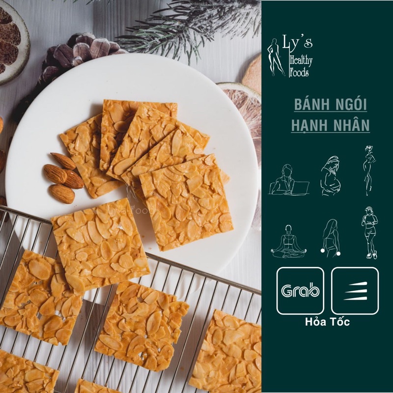 Bánh ngói hạnh nhân giảm cân  - Bánh ăn kiêng Healthy - Bánh Hạt Dinh Dưỡng - Lys Food