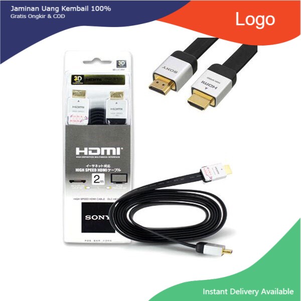 Dây Cáp Hdmi Sony 2m dẹt màu đen