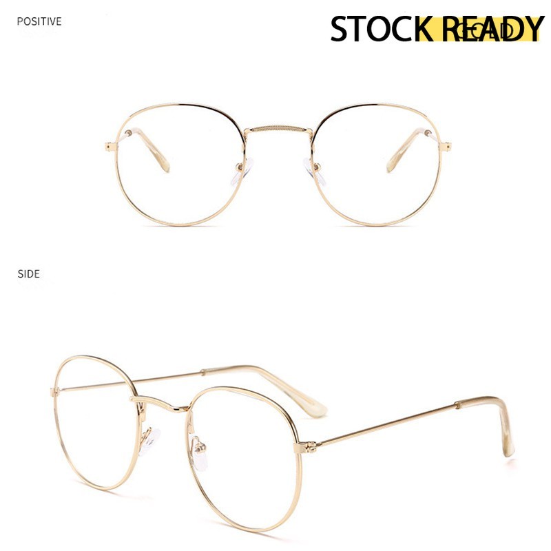 Mắt Kính Gọng Kim Loại Tròng Trong Suốt Chống Ánh Sáng Xanh Thời Trang cho nam nữ