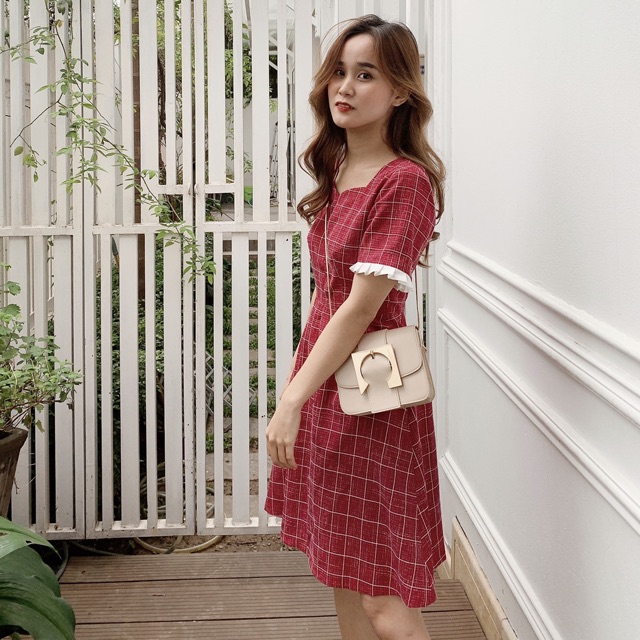 HaNi Dress Váy tay xếp bèo