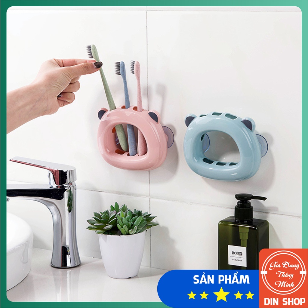 Giá Đỡ Bàn Chải Đánh Răng XINH CUTE Kệ Để Bàn Chải Đánh Răng 3 Lỗ Bằng Nhựa Hình Gấu Sáng Tạo Tiết Kiệm Không Gian